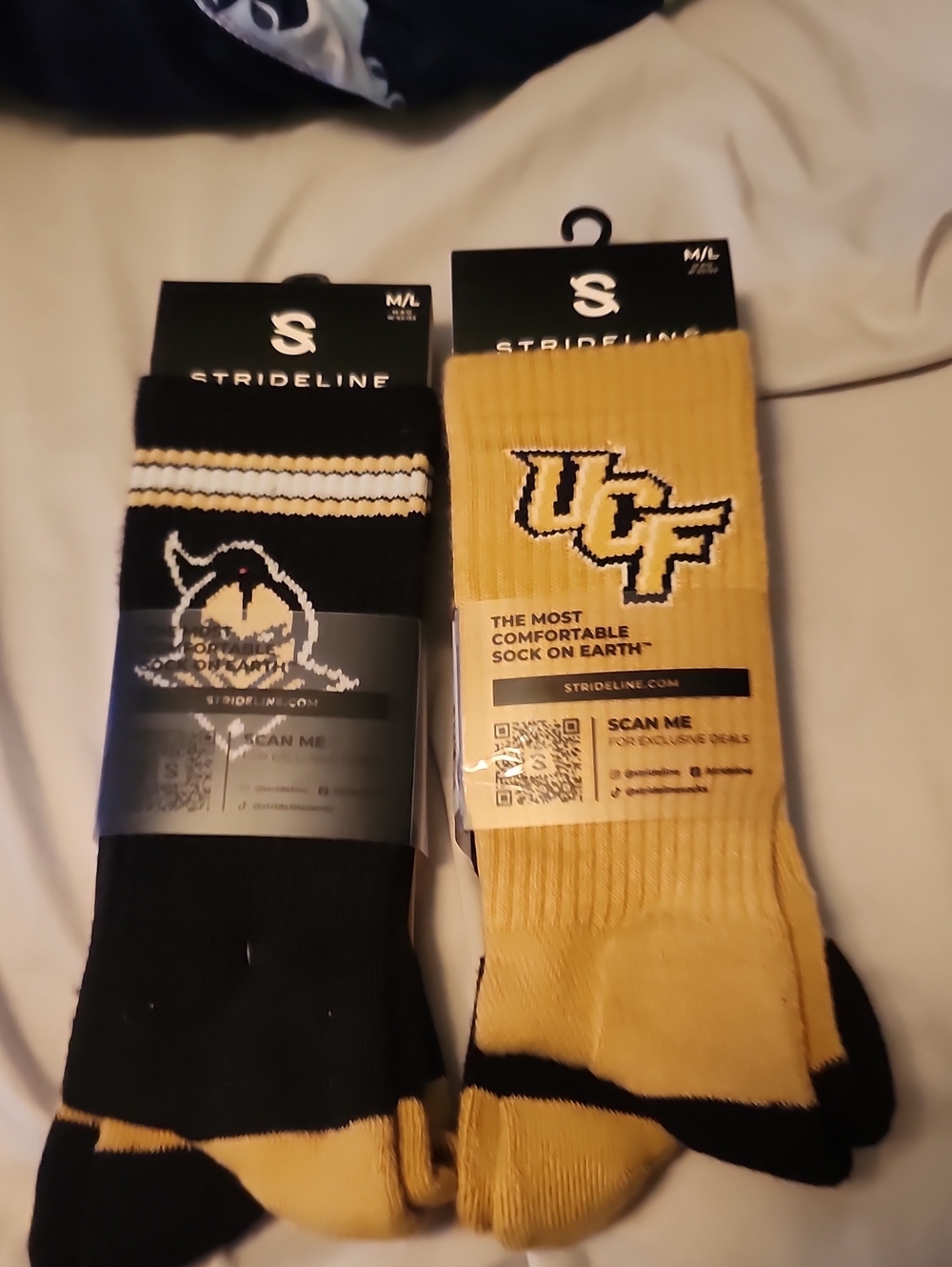 4 Pairs Of UCF Crew Socks - Black & Gold
